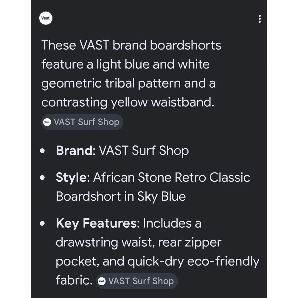 Vast African Stone Retro Classic Boardshorts Sky Blue Geometric Mens 36 NEW